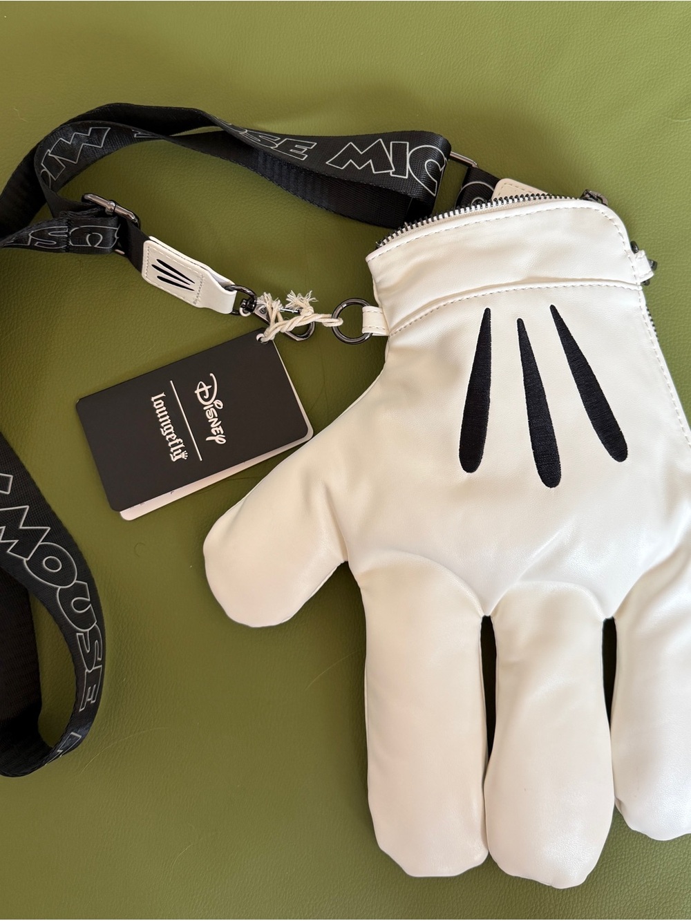Loungefly White & Black Mickey Glove Key Card Holder Crossbody